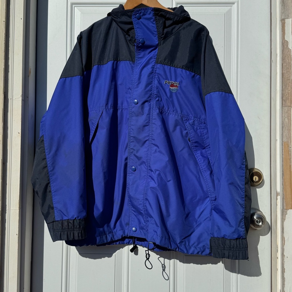 Vintage WearGuard PEPSI Blue Nylon Jacket Sleet Wind Resistant Size Large